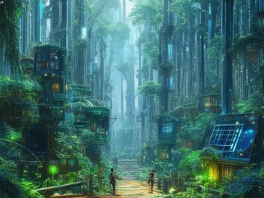 科技与自然的诗意栖居，蓝色森林的优雅栖居